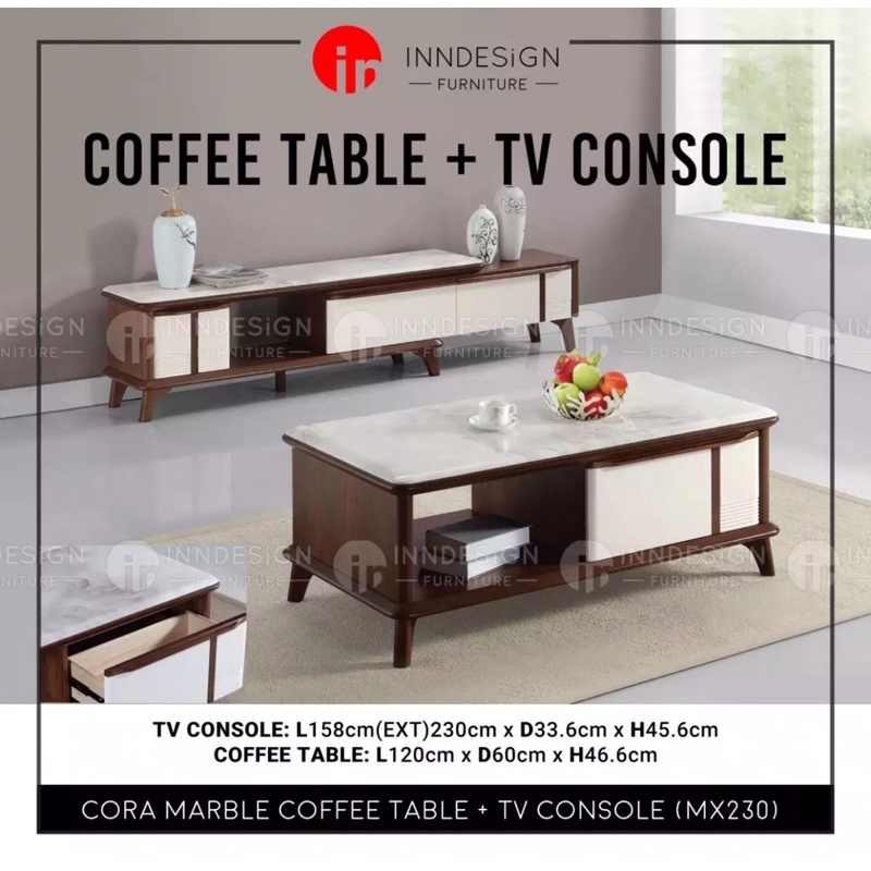 Extendable Marble Top TV Console / Coffee Table (Fred Installation ) Shopee Singapore