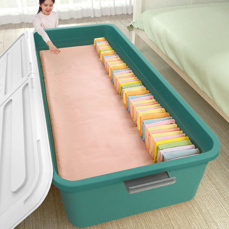 Bed Bottom Storage Box with Wheels Household Drawer Clothes Storage