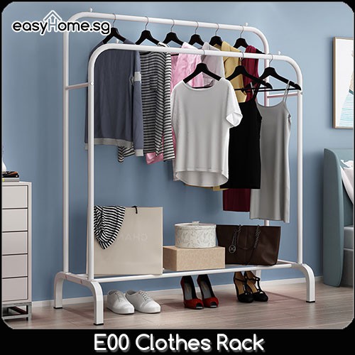 Easyhome.sg E00 Clothes Rack/ Laundry Hanger Closet Wardrobe Stand Shopee Singapore