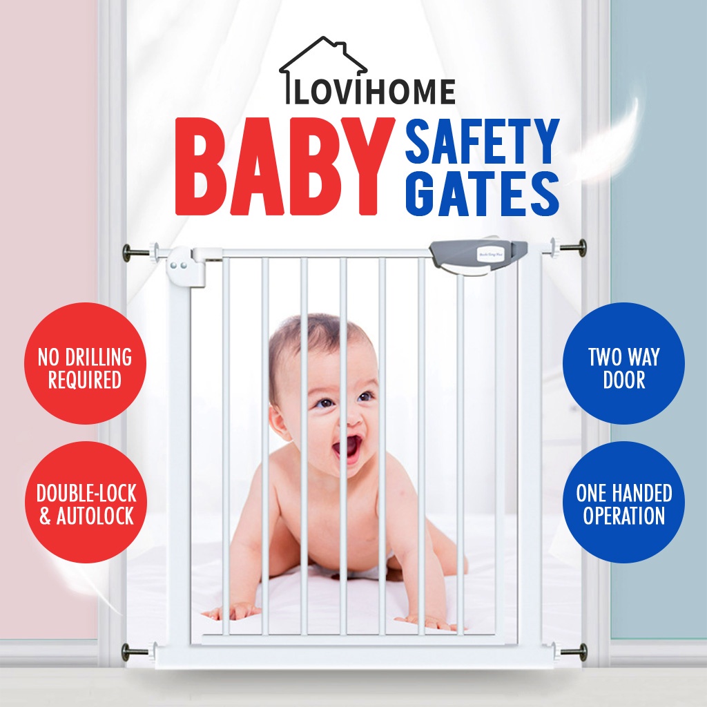 SG Baby Safety Gate Auto Lock Fence Bedroom Baby Kids Pet Dog Cat