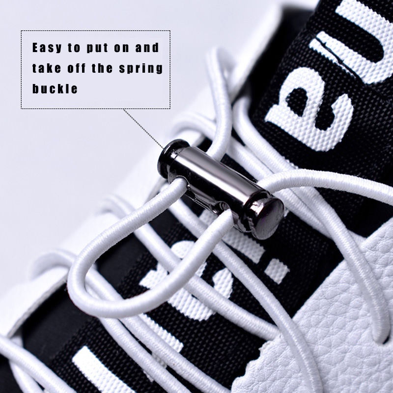 1 Pair Elastic NoTie Locking Shoelaces Shoe Laces With Buckles For