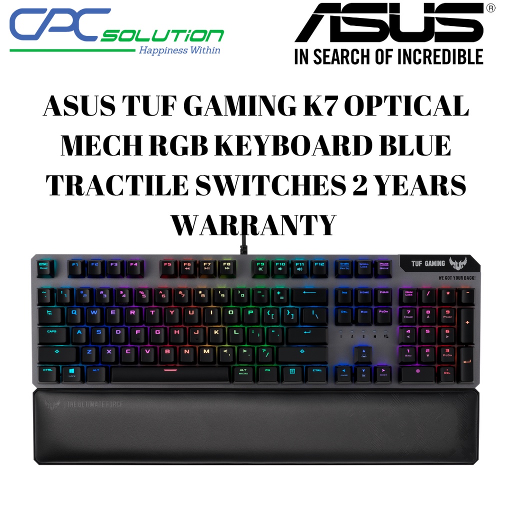 ASUS TUF GAMING K7 OPTICAL MECH RGB KEYBOARD BLUE TRACTILE SWITCHES 2
