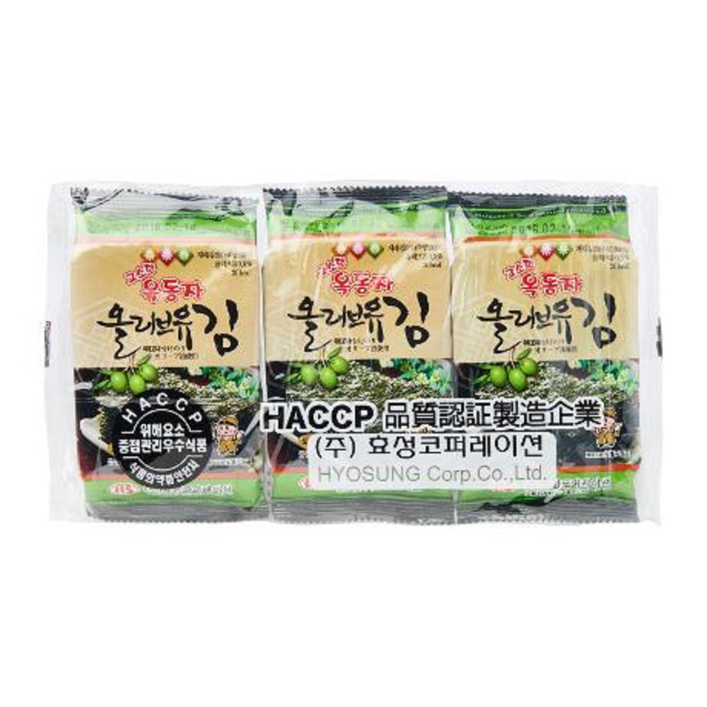 Hyosung Seasoned Seaweed/Olive Snack 4.5Gx3S (10323) Shopee Singapore