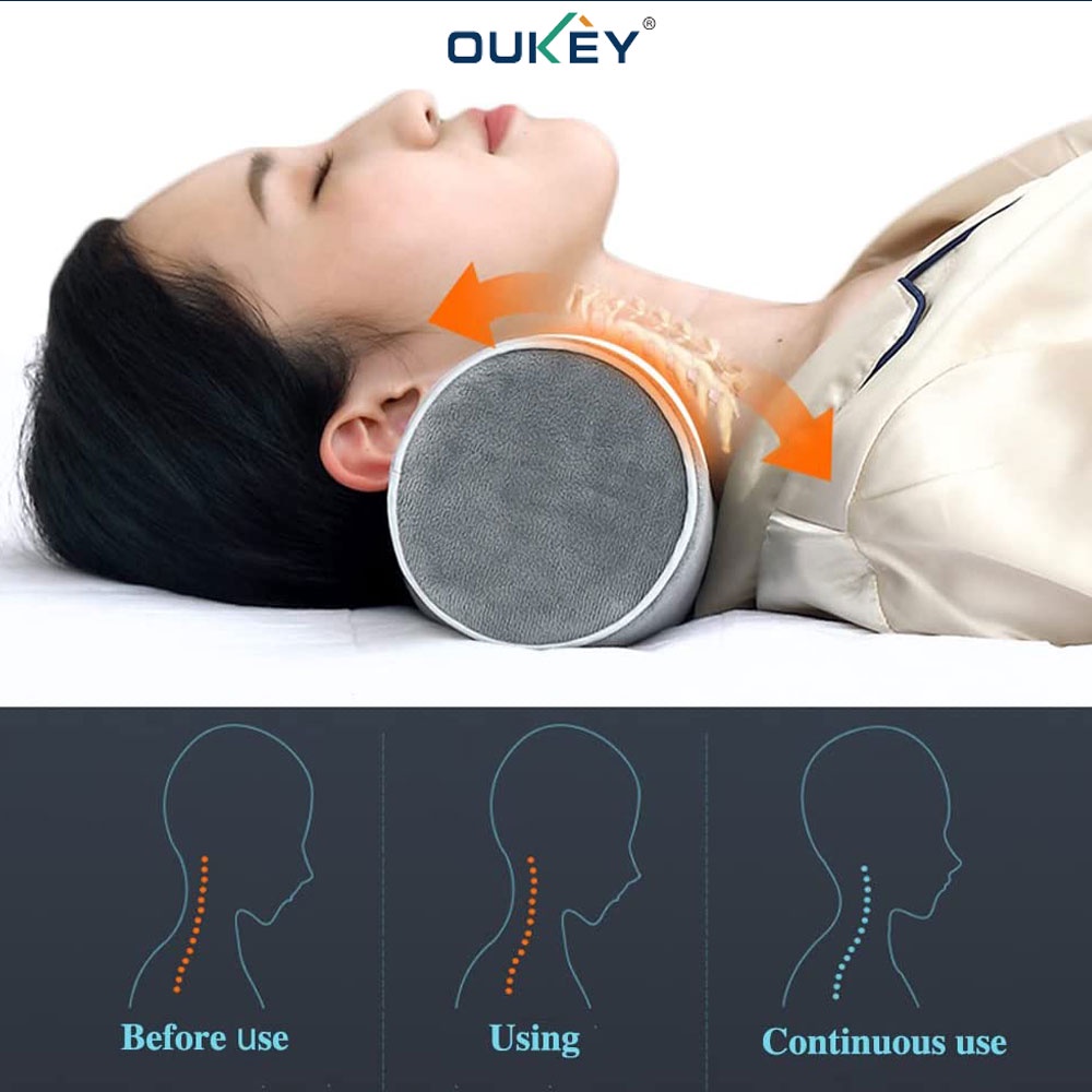 Cervical Neck Roll Pillow Cylinder Round Bolster Pillow 10x43cm with