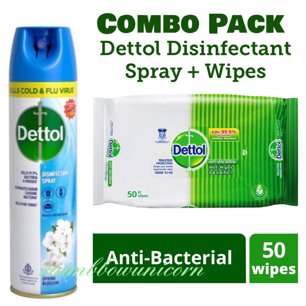 SG COMBO PACK Dettol Disinfectant Spray Spring Blossom and Dettol