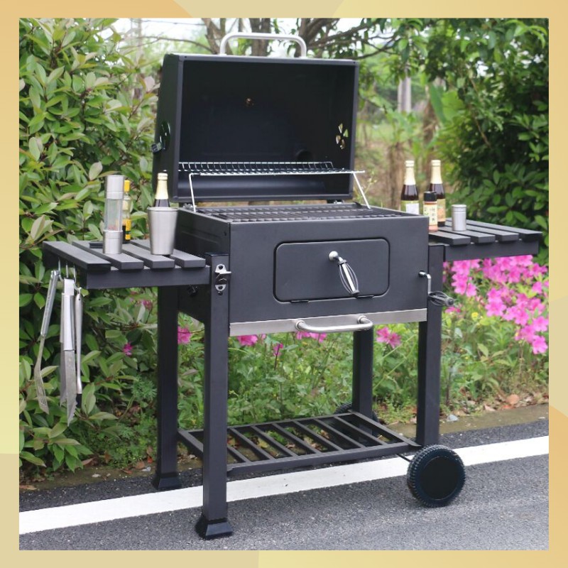 BBQ garden outdoor large green square barbecue pits capacity tightness