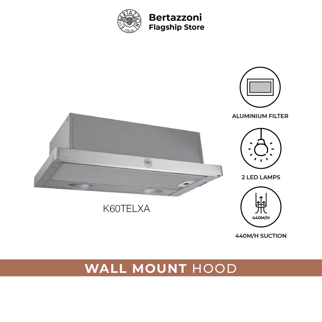 Bertazzoni K60TELXA 60cm Telescopic Hood Shopee Singapore