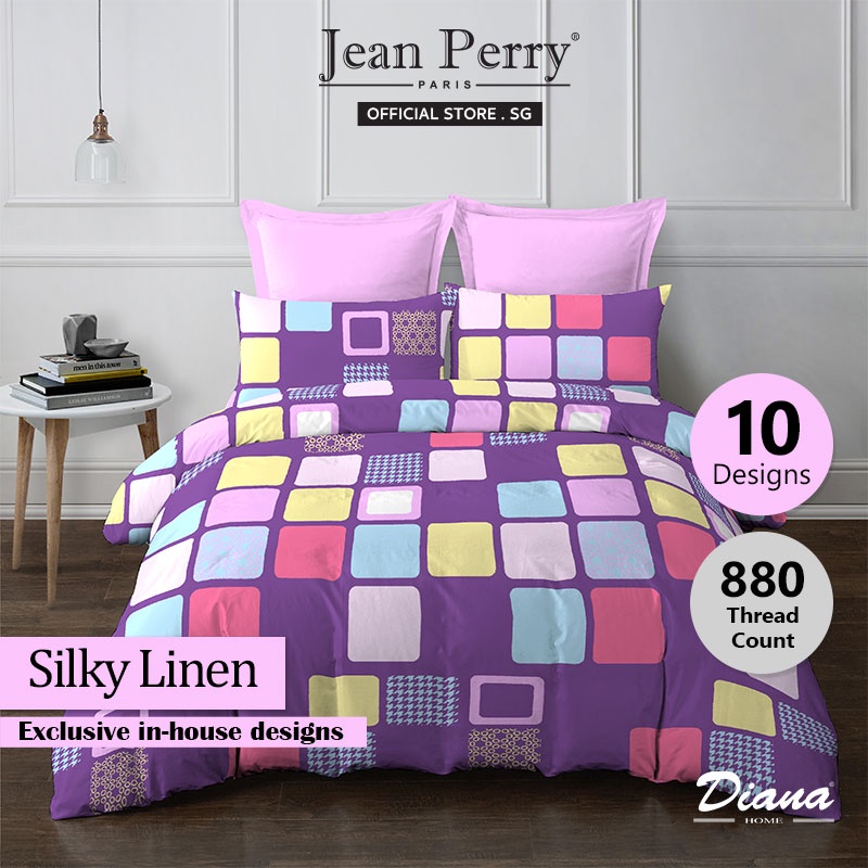Diana 880TC Silky Linen Bedsheet Set I Fitted Sheet I Bedsheet Cover I