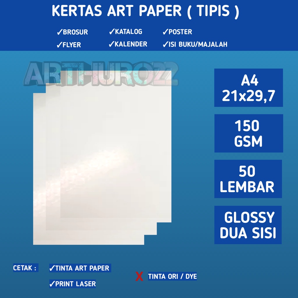Art paper 150 gsm A4 Contents 50 Sheets/150 gram Thin Brochure paper