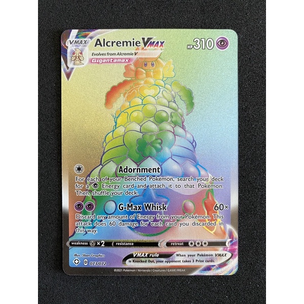 Pokemon TCG Alcremie VMAX 73/72 Hyper Rare Rainbow (NM) Shopee