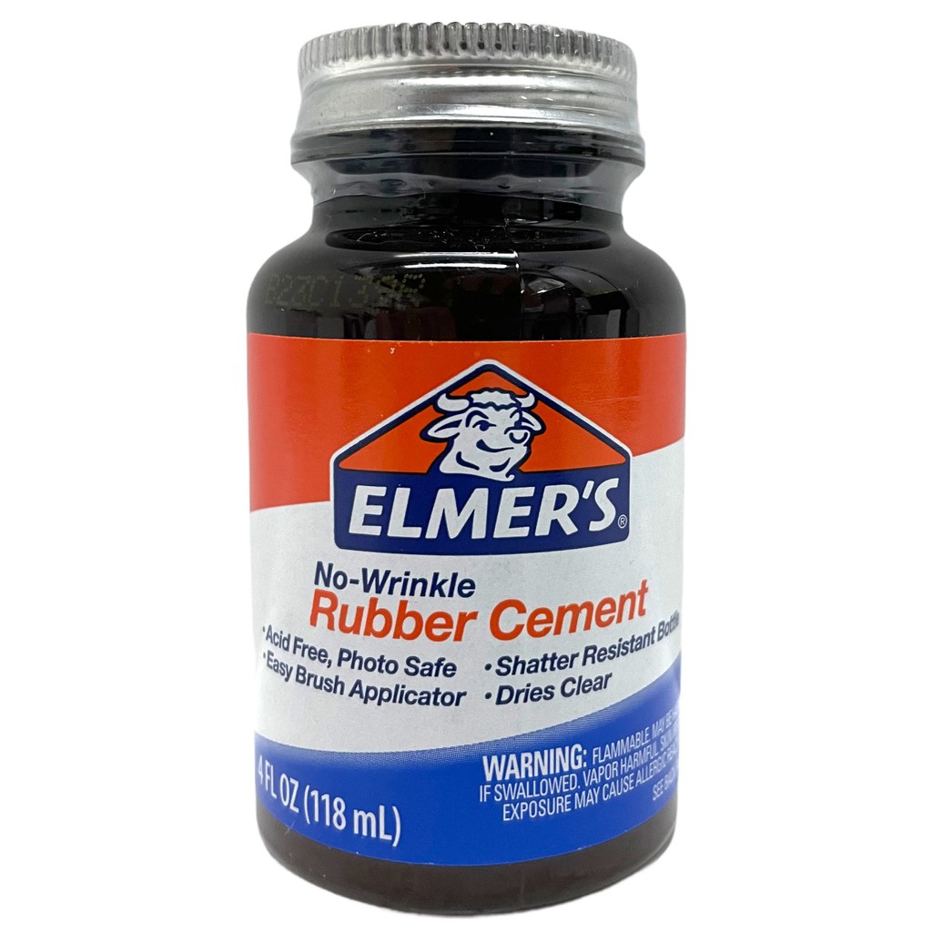 Elmer's NoWrinkle Rubber Cement 4oz(118ml) E904, 026000009041