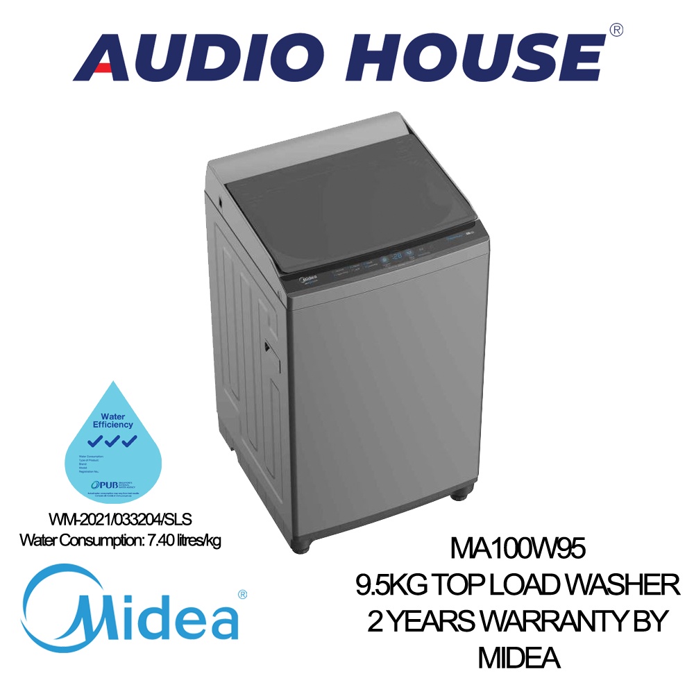 MIDEA MA100W95 9.5KG TOP LOAD WASHER WATER EFFICIENCY LABEL 3 TICKS