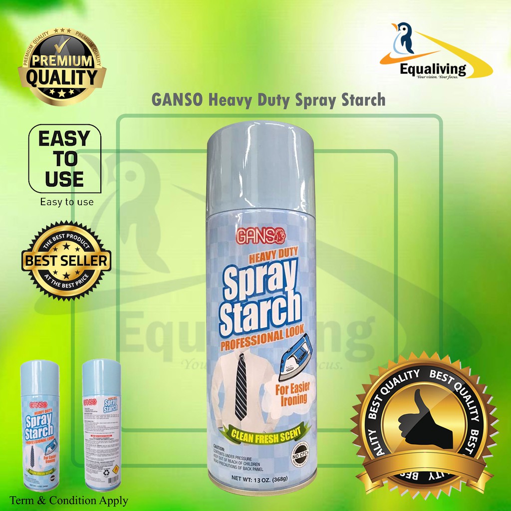 GANSO Heavy Duty Spray Starch 368g Professional look For easier ironing