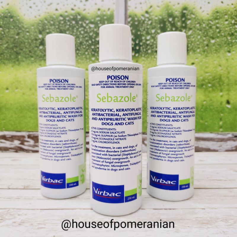Sebazole dog cat shampoo Fungus Itch Bacteria virbac 250ml dog cat anti fungal shampoo Shopee
