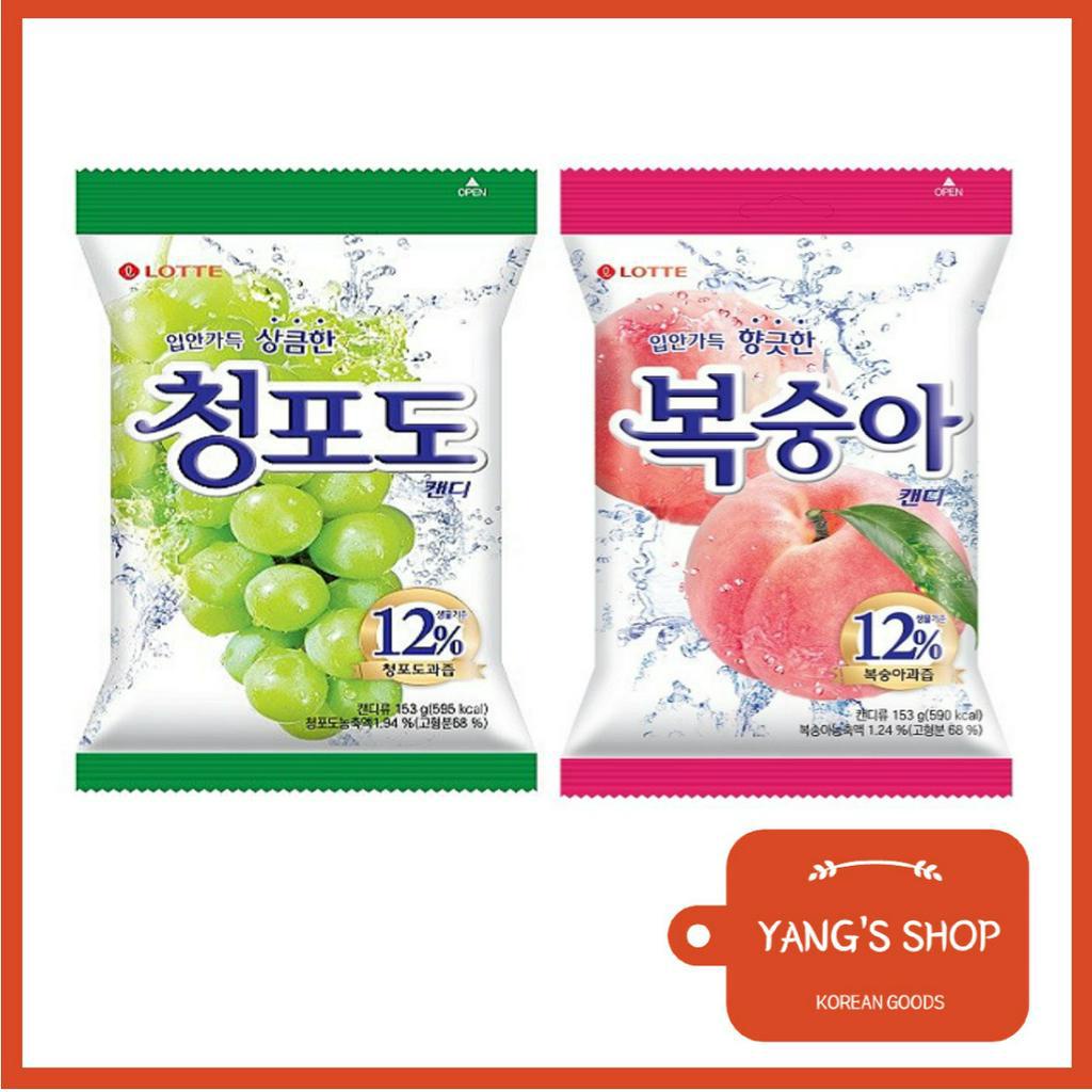 [LOTTE] Korean Green Grape & Peach Candy 153g / Korean Snack / Candies