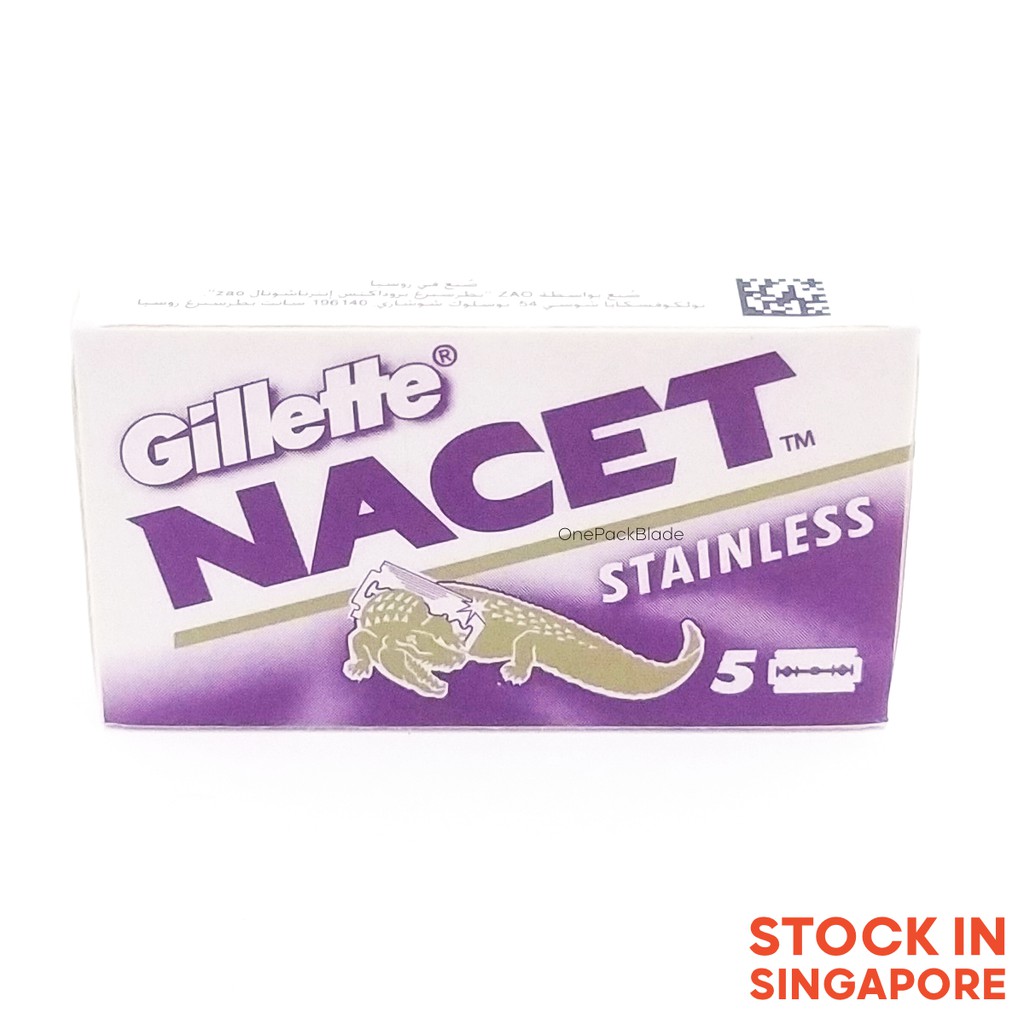 Gillette Nacet Stainless Double Edge Razor Blade 5 Blades, Shaving