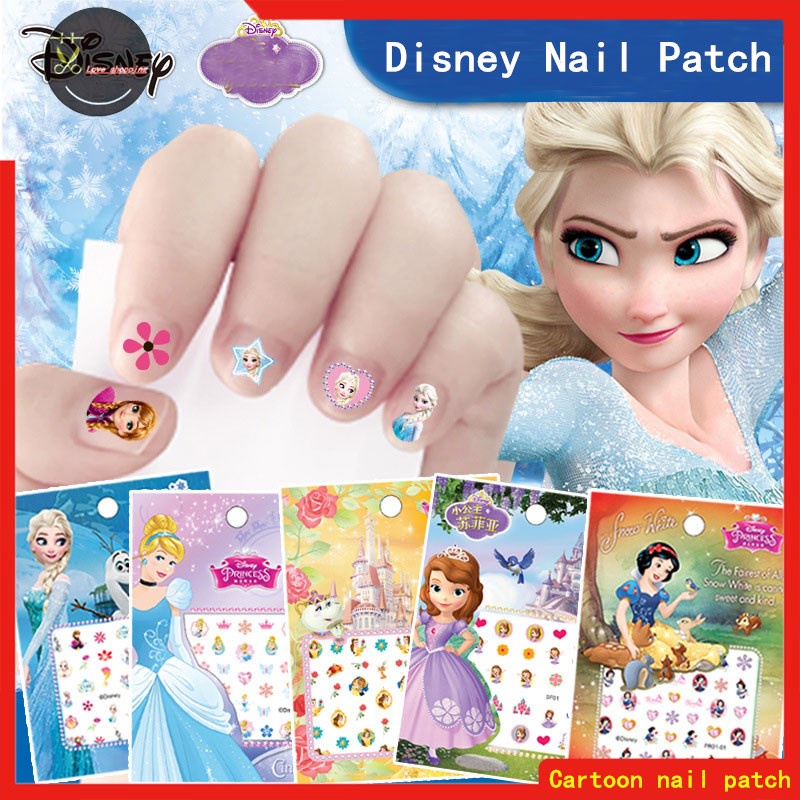 Mickey Mermaid Nail Art Stickers Disney Frozen Elsa Princess Nail