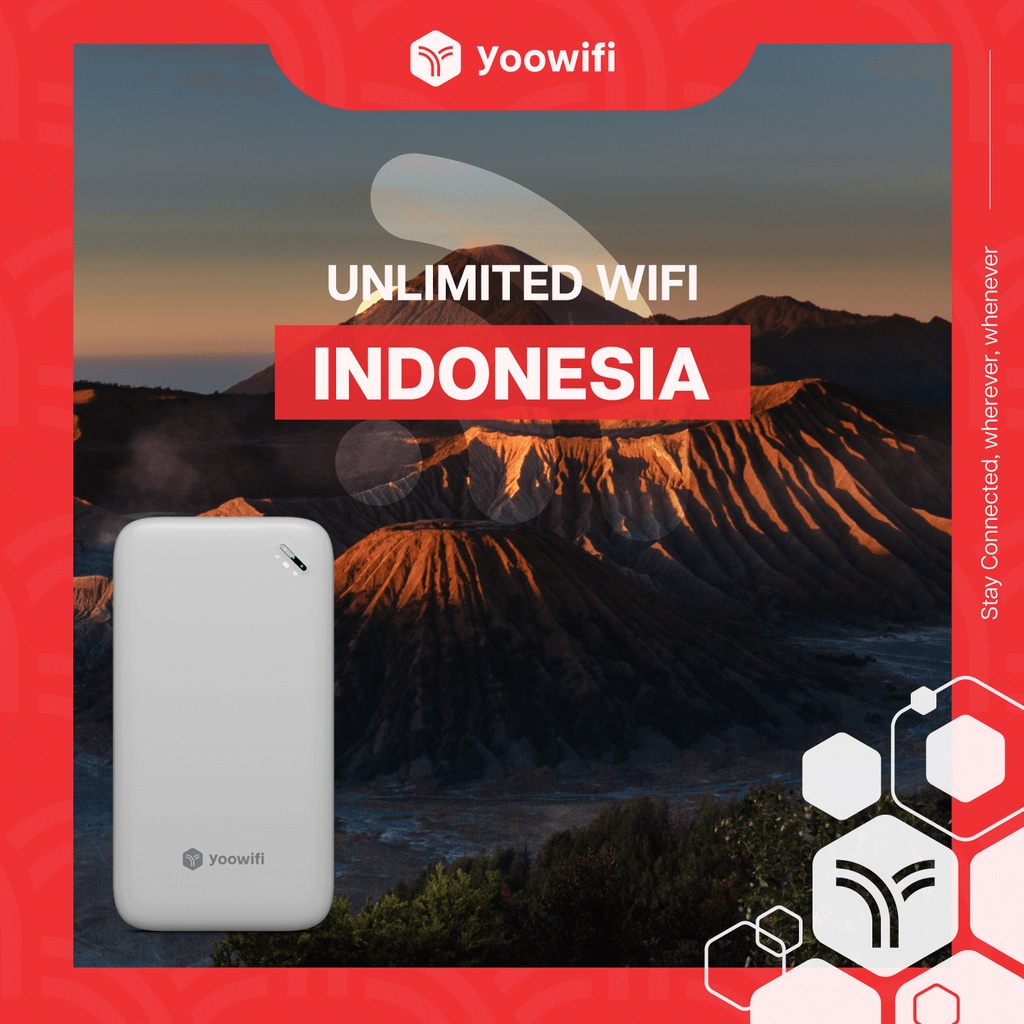 Yoowifi Indonesia Unlimited data Pocket Wifi hotspot Rental Travel Wifi