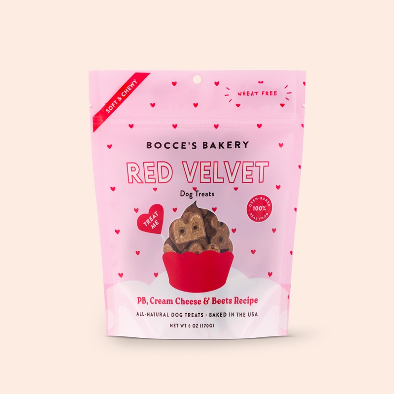 Bocce's Bakery Red Velvet Soft & Chewy Dog Treats Peanut Butter