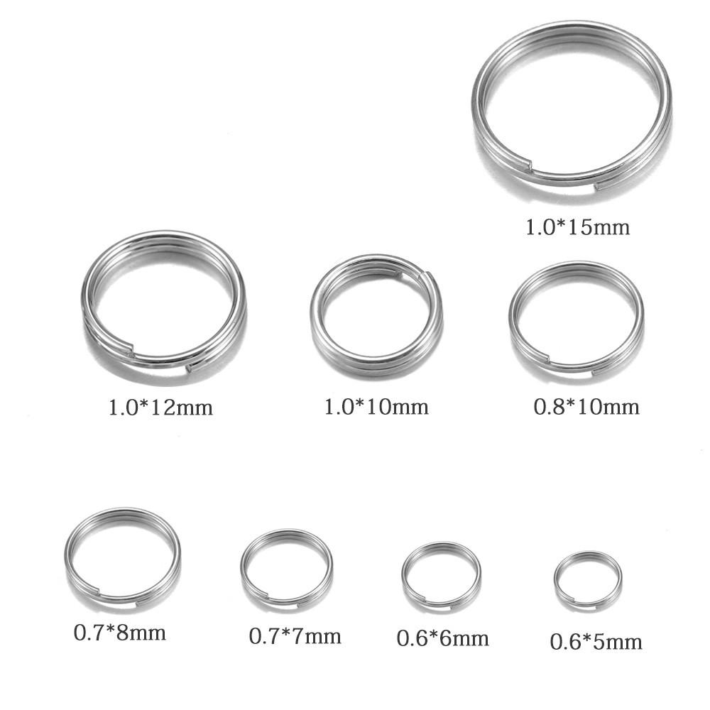 100pcs/lot 515mm Stainless Steel Open Double Jump Rings for DIY Key