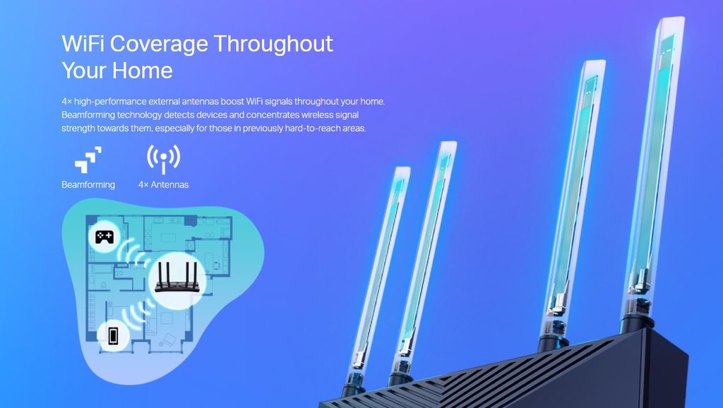 TPLink Onemesh Archer AX23 AX1800 DualBand WiFi 6 Gigabit Wireless