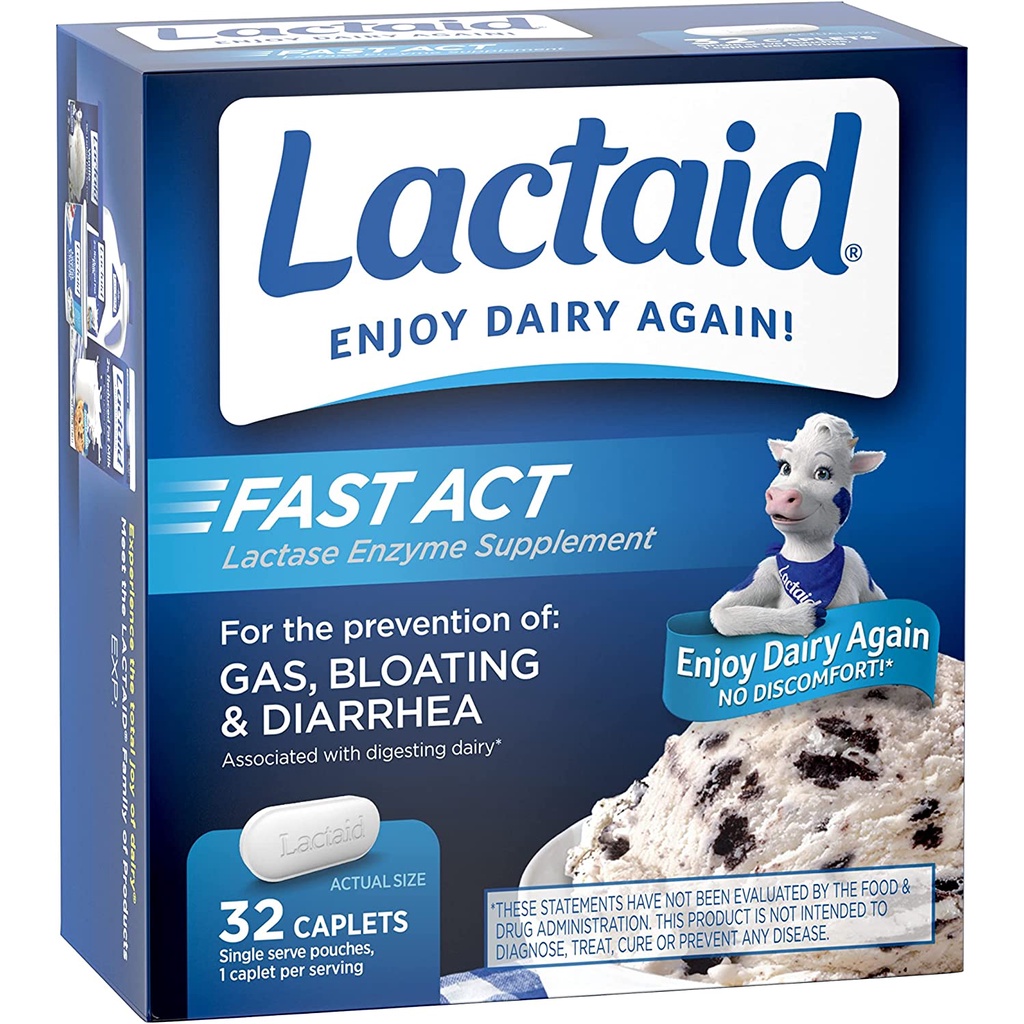 Lactaid Fast Act Lactose Intolerance Dairy Relief Lactase Enzyme 32