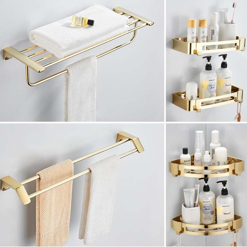 Gold Bathroom Towel Rack Organizer Rack Stainless Steel Toilet
