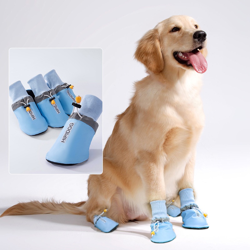 4PCS Breathable Large Dog Shoes Waterproof Big Dog Pet Shoes English