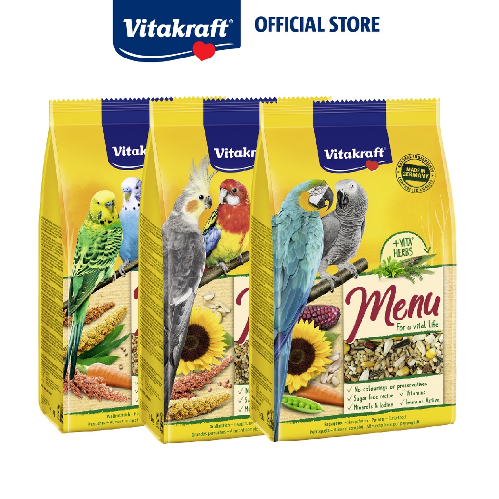 Vitakraft Menu Bird Food For Budgerigar Budgie, Lovebird, Cockatiel