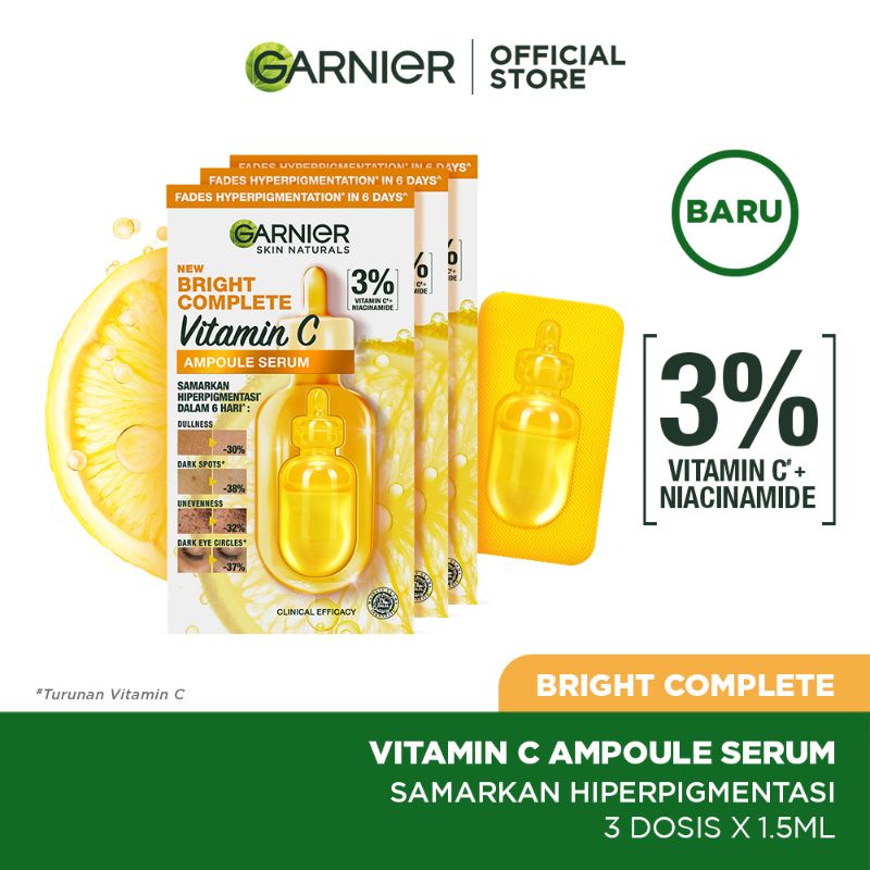 Garnier Bright Complete Ampoule Vitamin C Hyperpigmentation Serum Multipack/3x Monodose Shopee
