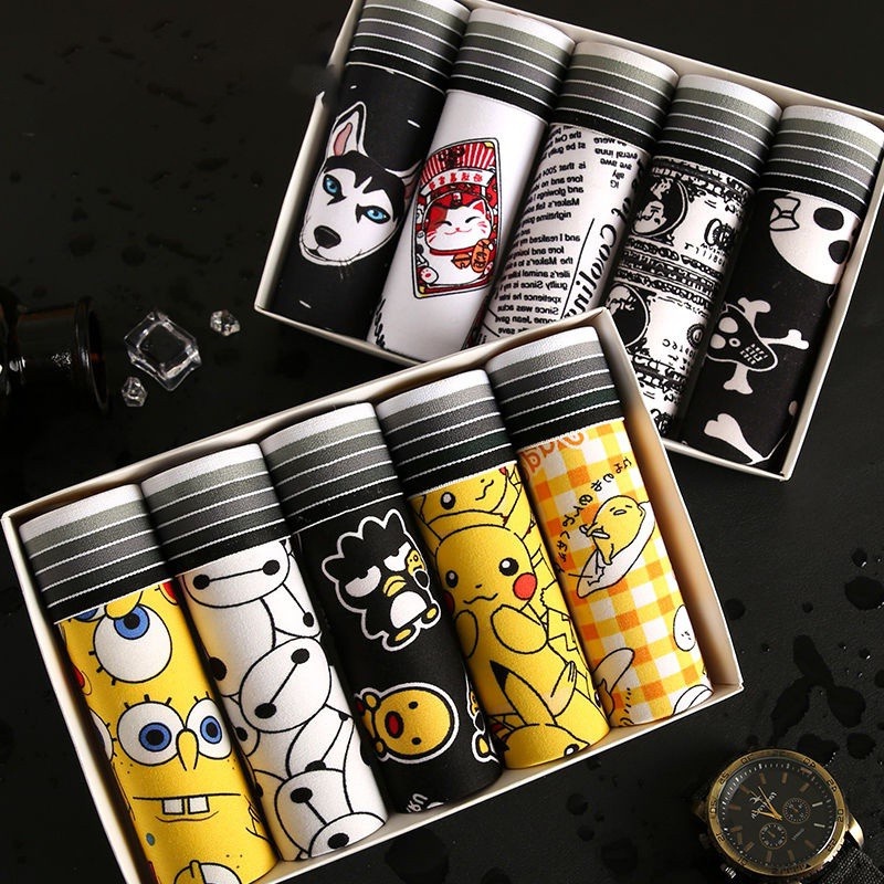 5Pcs/Set Seluar Dalam Lelaki Boxer Men Underwear Men Spender Lelaki