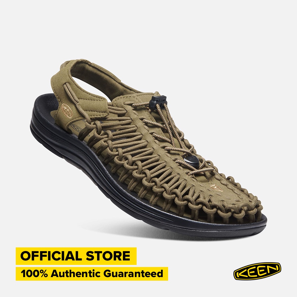 KEEN Men's Uneek Sandal Dark Olive/Brown Sugar Shopee Singapore