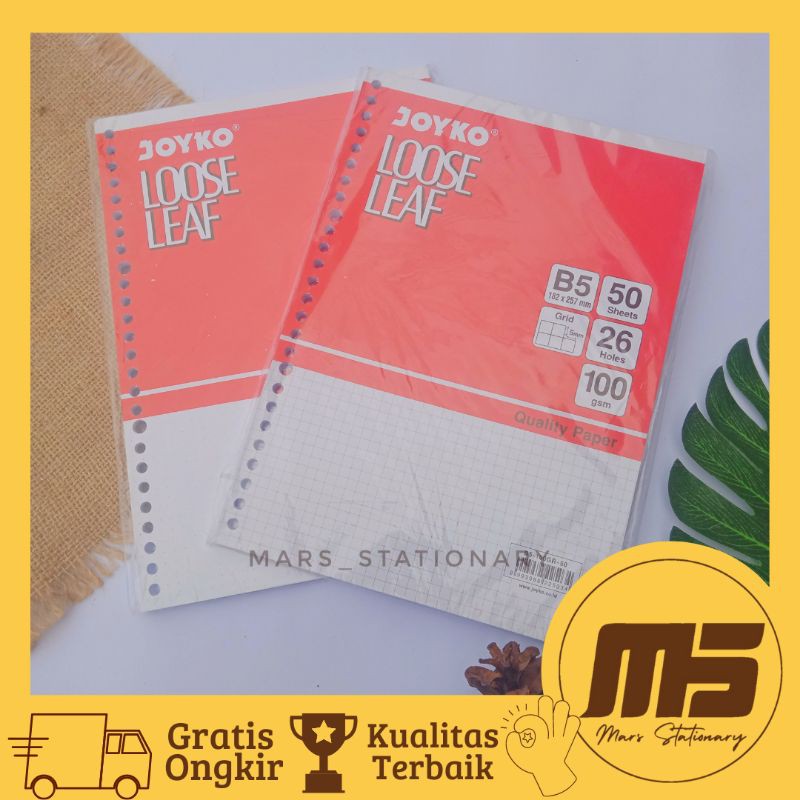 Loose Leaf Grid Dotted B5 50 Sheets B5100gr Point Box Binder Paper