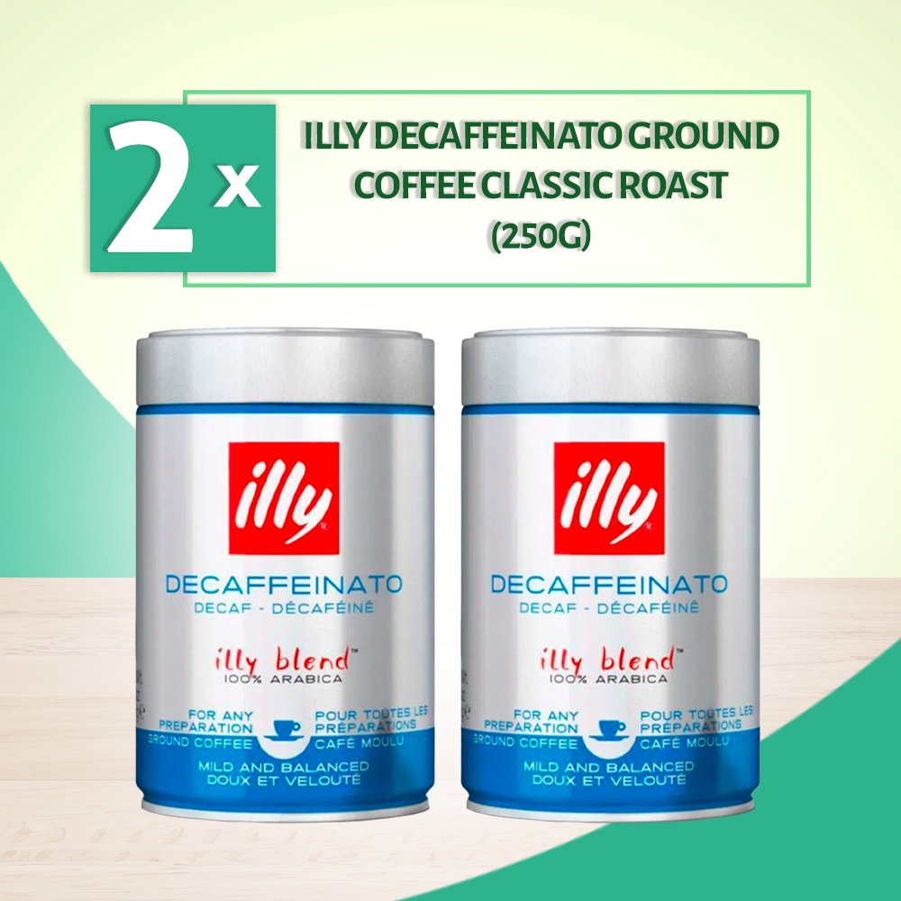 [Bundle of 2] illy Decaffeinato Ground Coffee Decaf 250g [Expiry Oct 2023] Shopee Singapore