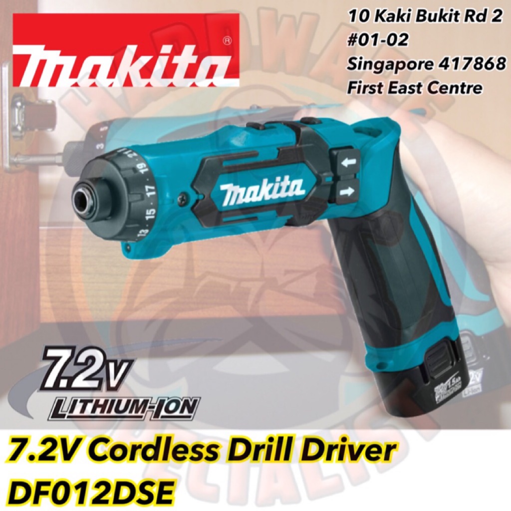 Makita 7.2V Cordless Angle Driver Drill DF012DSE (Lithium Battery