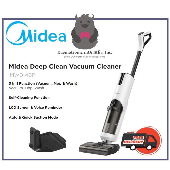 Midea Deep Clean 3 in 1 Vacuum Cleaner and Mop MWD40P LCD Screen Wet Dry Vacuum Shopee Singapore