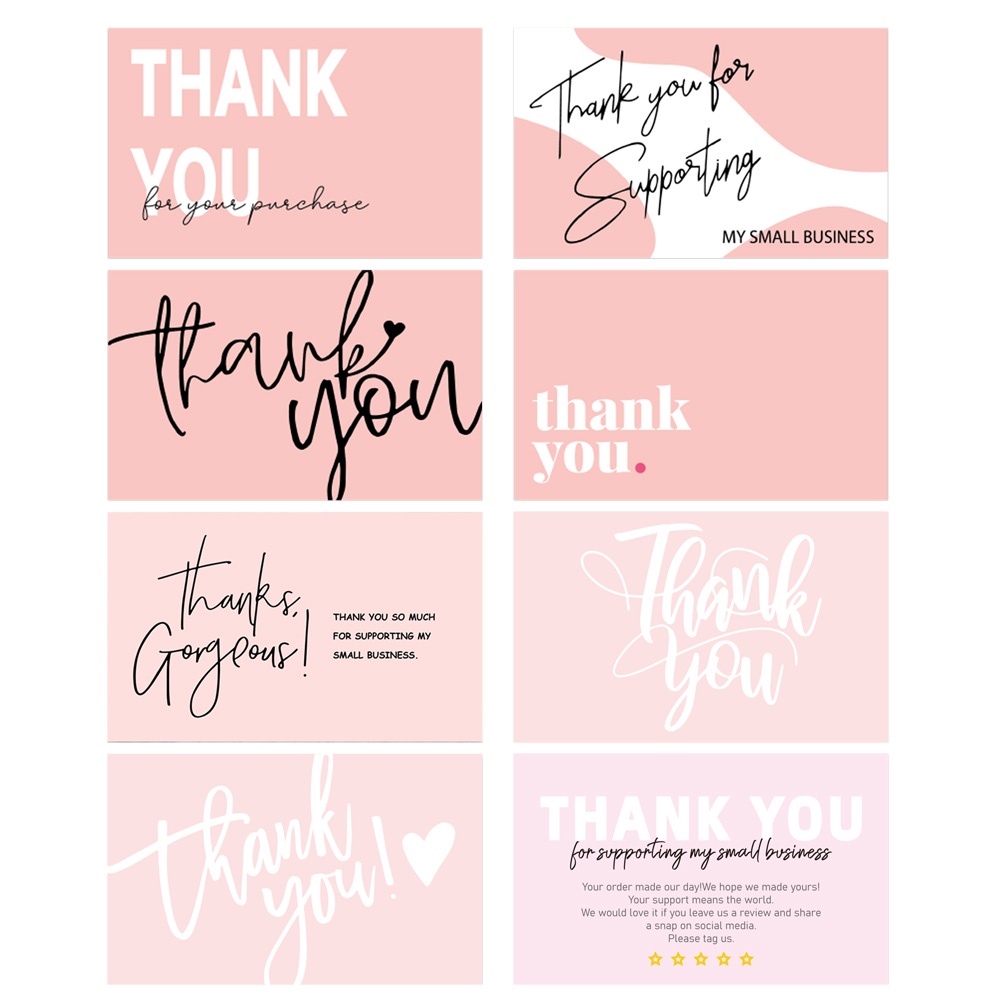 30 Pcs Pink "Thank You For Your Order Thank For Supporting My Small
