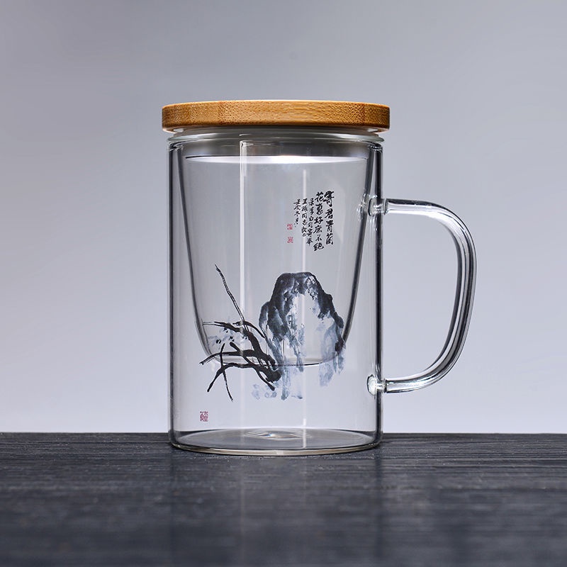 Transparent Glass Cup HeatResistant High Borosilicate Thickened Design