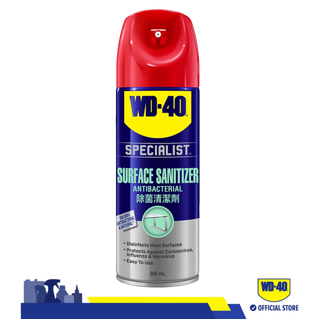 WD40 Surface Sanitizer 360ml, AllPurpose Disinfectant Spray, WD40