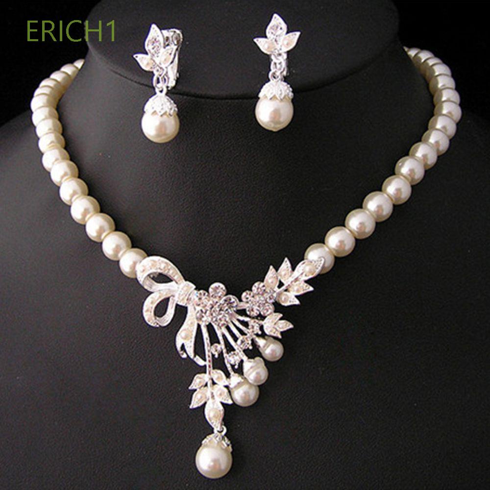 ERICH1 Elegant Jewelry Sets Handmade Crystal Necklaces Pearl Women