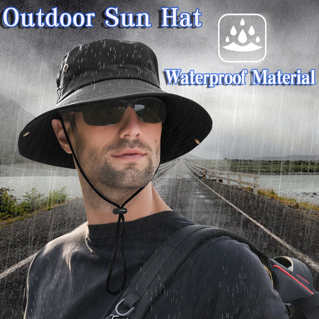 Crosail Waterproof Sun Hat Wide Brim Mountaineering Hat Breathable Men's Travel Hat Beach Hat