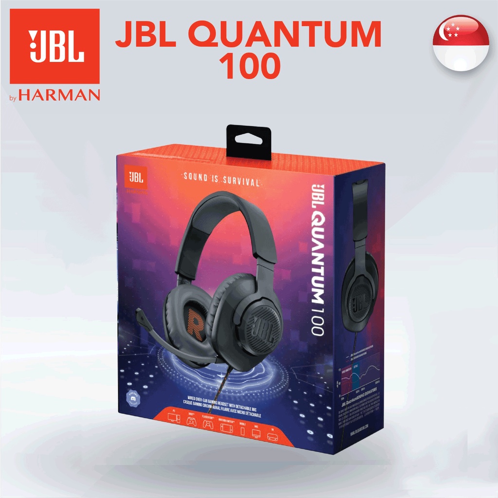 [SG] JBL Quantum 100 Wired OverEar Gaming Headphone with Detachable