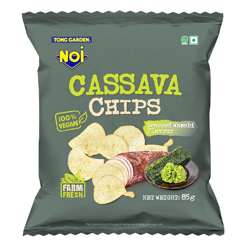 Tong Garden NOI Seaweed & Wasabi Cassava Chips 85g (Bundle of 4