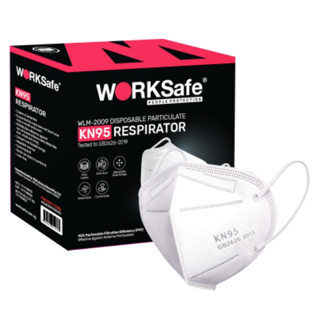 WORKSAFE WLM2009 KN95 Disposable Particle Respirator, N95 Mask Medical