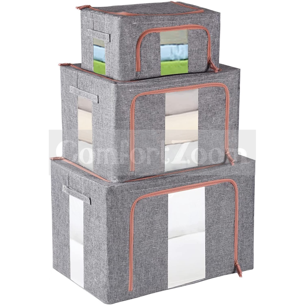 Fabric Foldable Storage Box Oxford Cloth Steel Frame Shelf Storage Bag