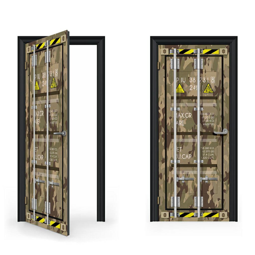 Military Container Bomb Shelter Door Decal / Door Decal with Free