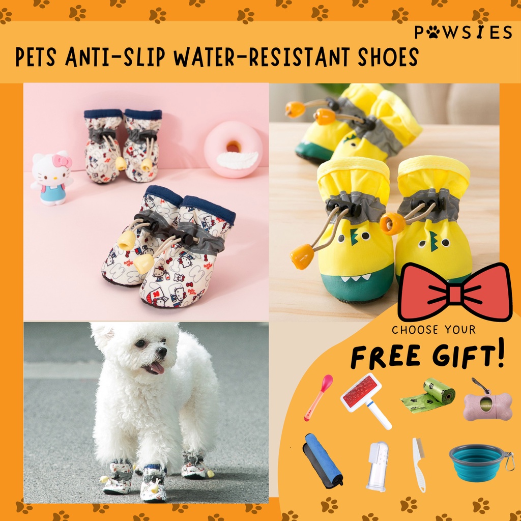 Pet AntiSlip Water resistant Dog Shoes Pet Boots Non Slip Hello Kitty