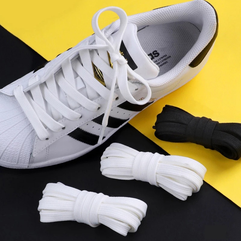 1 Pair Double Weave Nonslip White Shoelaces / Classic High Quality