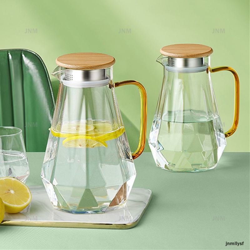 Diamond Transparent Pitcher Glass Cold Kettle HeatResistant Water Jug