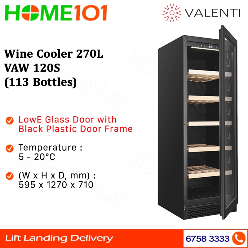 Valenti Wine Cooler 270L VAW 120S (113 Bottles) Shopee Singapore